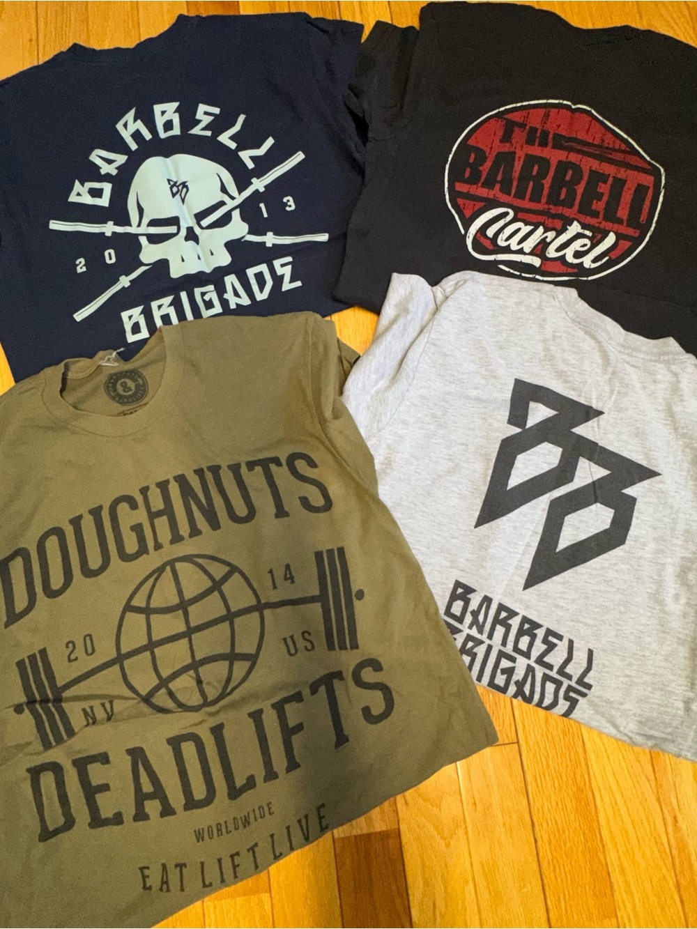 RARE 27 Lifting shirts Barbell Brigade MFLH Doughnuts Deadlifts Barbell Cartel - Picture 8 of 9